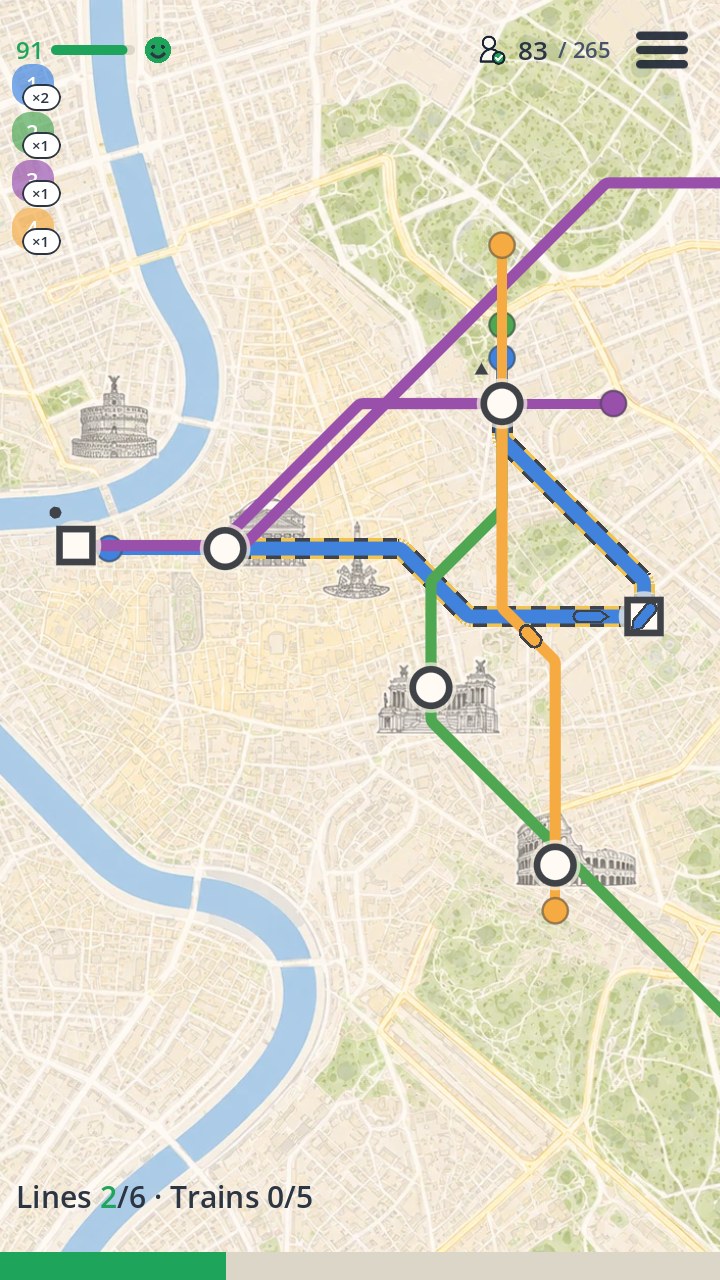 Rome — a dense centre worked through three interchange hubs.